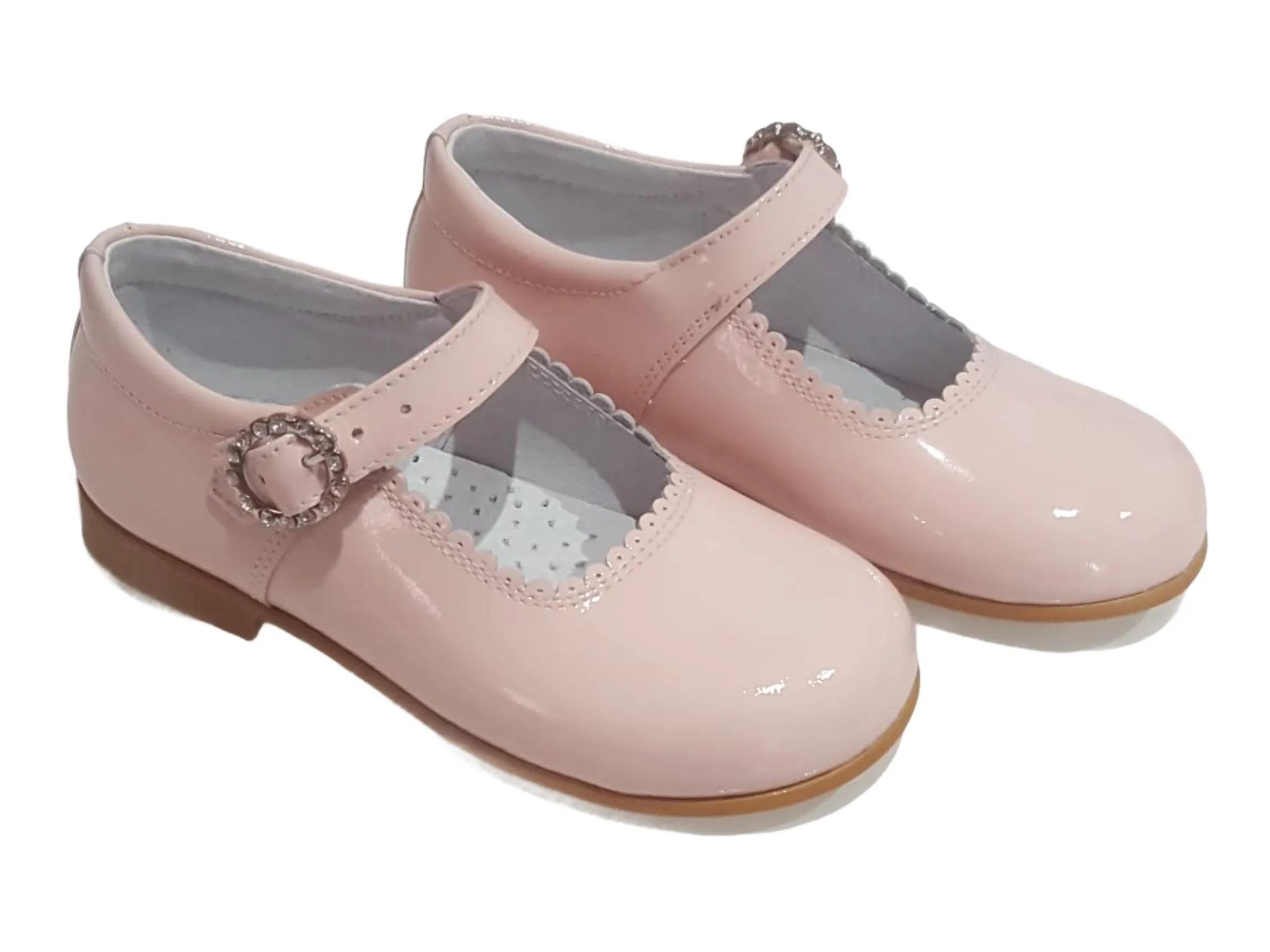 6270-1 Baby Pink Shoe with Diamante Buckle