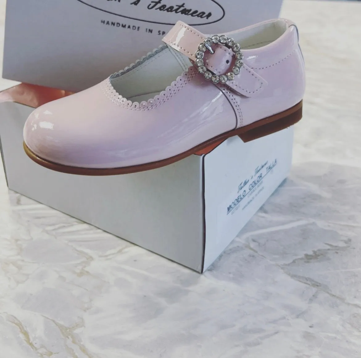 6270-1 Baby Pink Shoe with Diamante Buckle