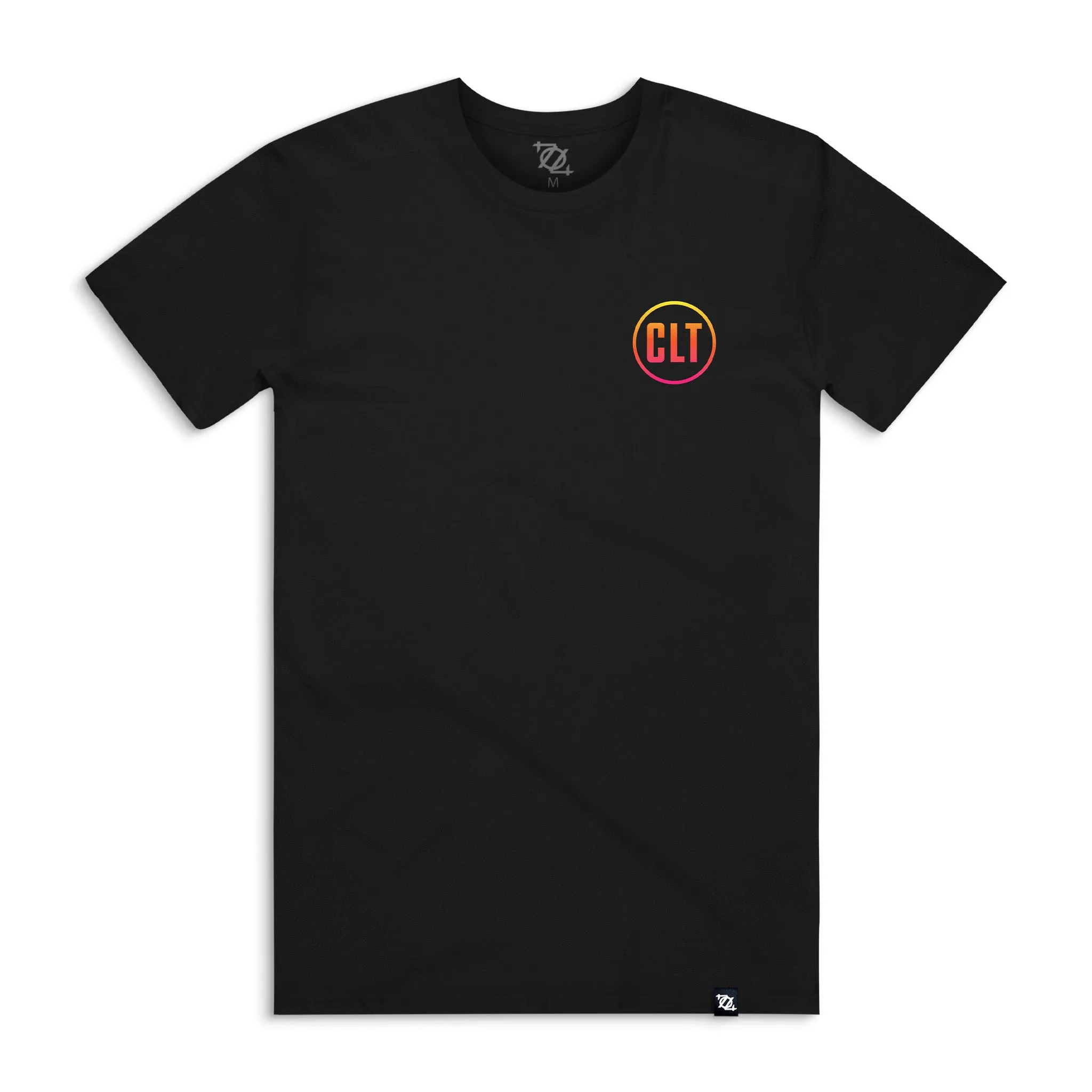 Unisex Black CLT Gradient Skyline Tee with Multicolor Design - 704 Shop