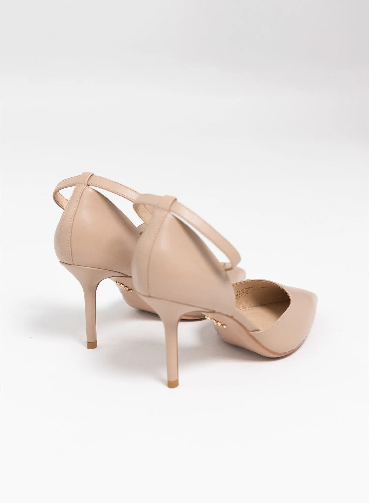 Adorné nude flower Strap and basic leather strap - One shoe, two strap options.