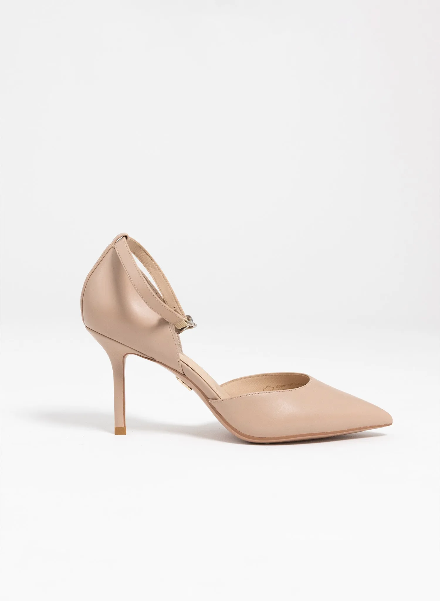 Adorné nude flower Strap and basic leather strap - One shoe, two strap options.