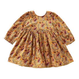 Amma Dress - Inca Gold Vine Floral