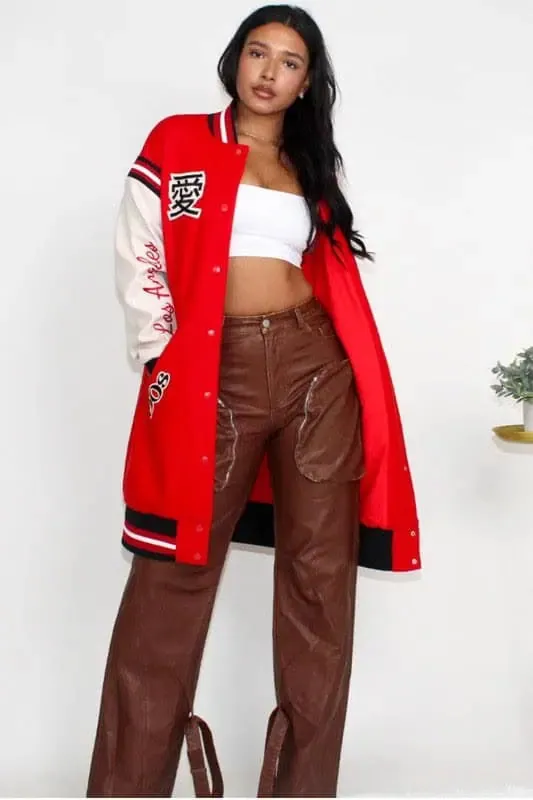 Athina Long Letterman Jacket