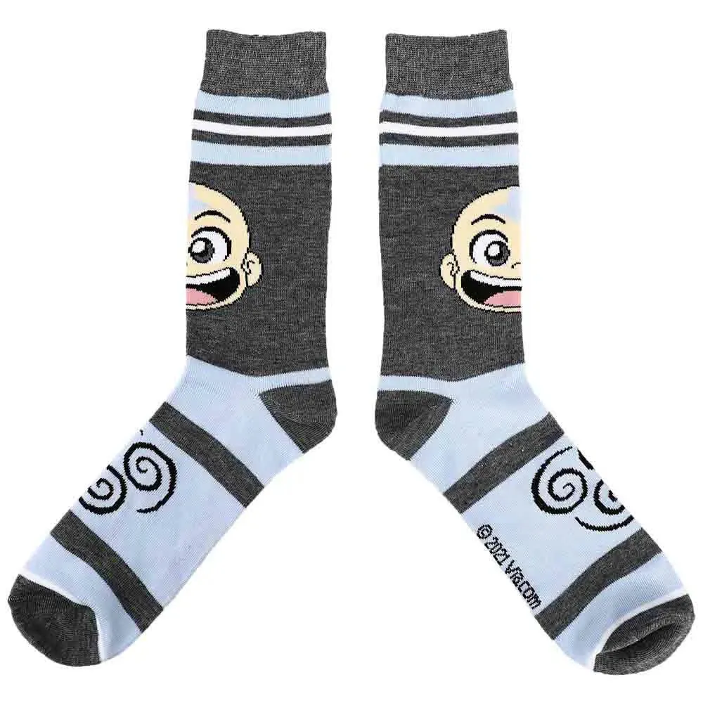 Avatar: The Last Airbender - Aang & Bending Symbols Crew Socks (5 Pairs) - Bioworld