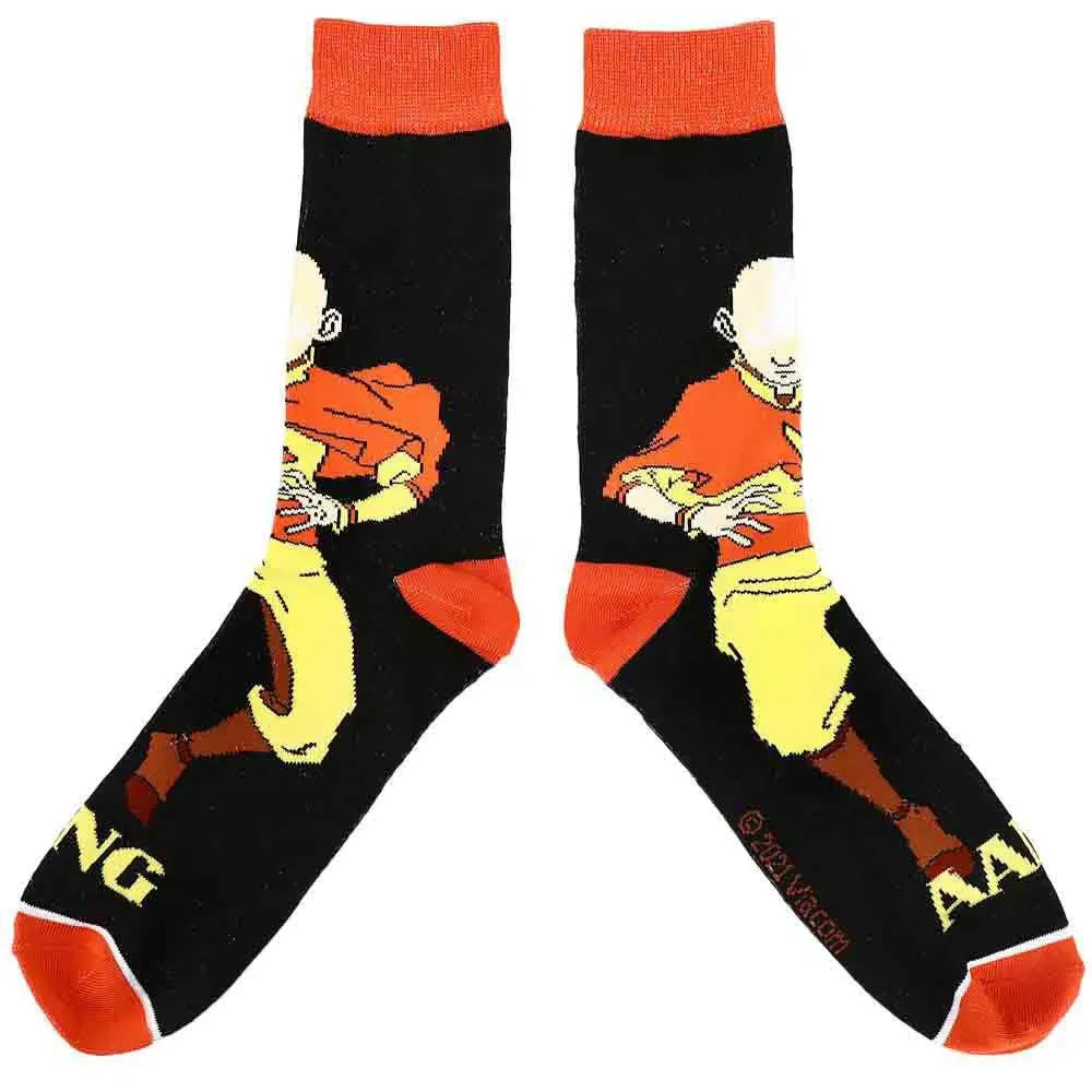 Avatar: The Last Airbender - Aang & Bending Symbols Crew Socks (5 Pairs) - Bioworld