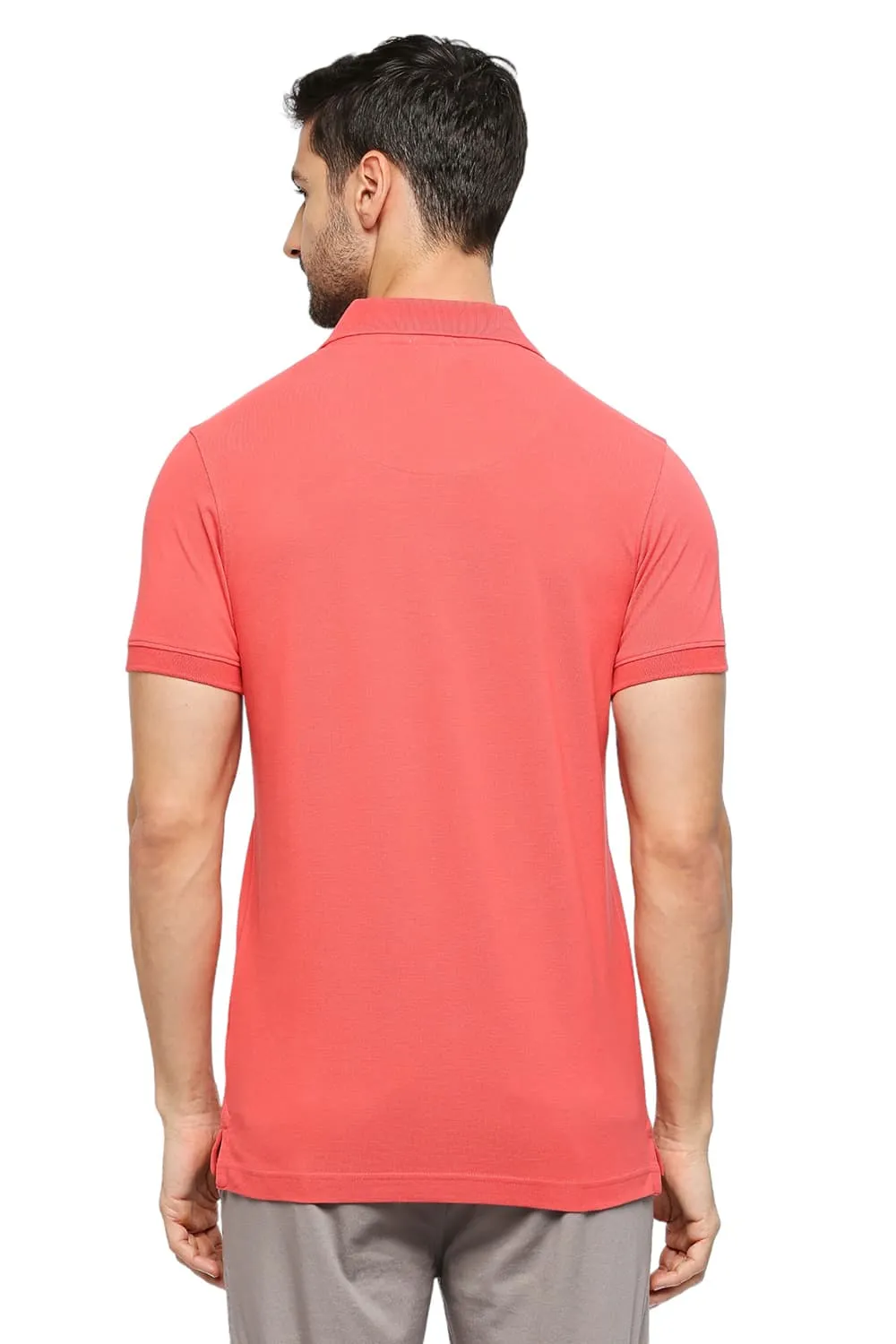 Basics Muscle Fit Cotton Solid Polo T-shirts