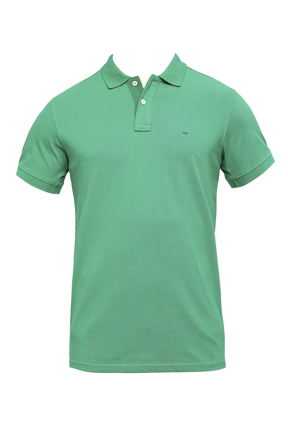 Basics Muscle Fit Cotton Solid Polo T-shirts