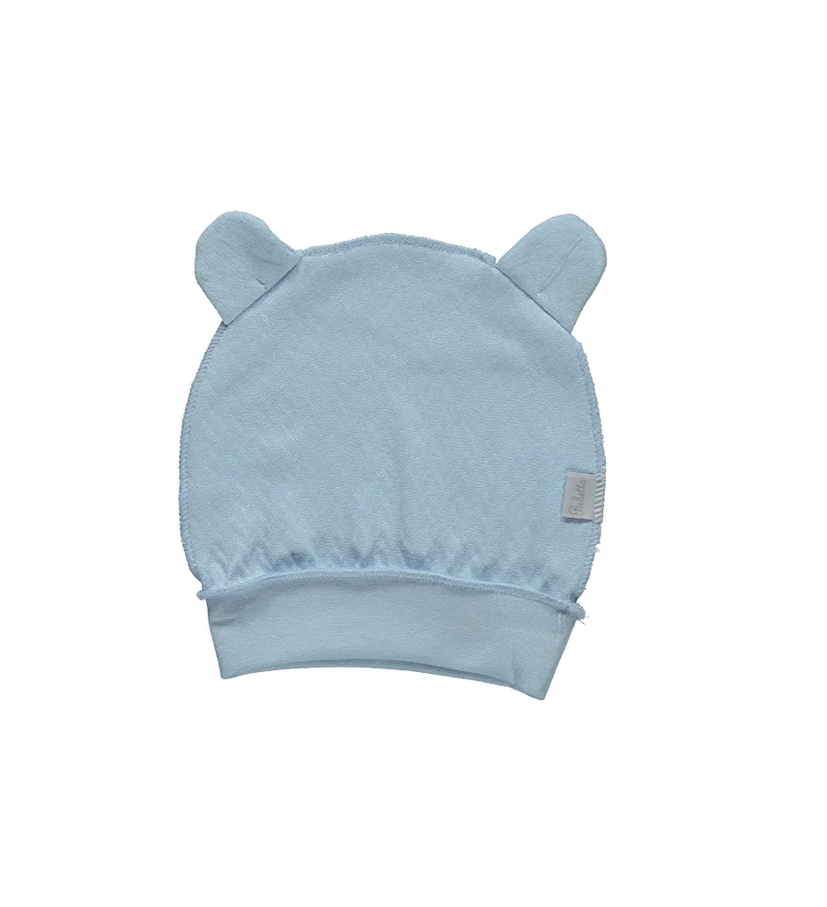 Bebetto Baby Hat with Ears Cute Bear Blue 2Pk (0-3mnths)