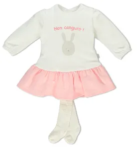 Bebetto Dress And Tights Set Pink Ivory (6mths-2yrs)