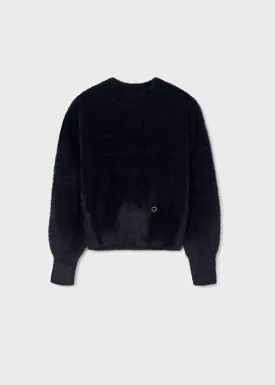 Black Fuzzy Girls Sweater - Select Size