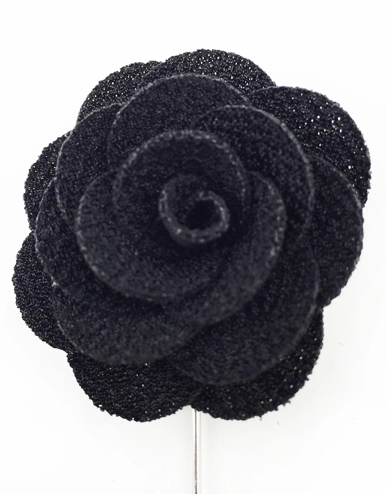 Black Lapel Flower Pin