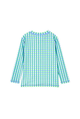 Blue Gingham Rash Vest