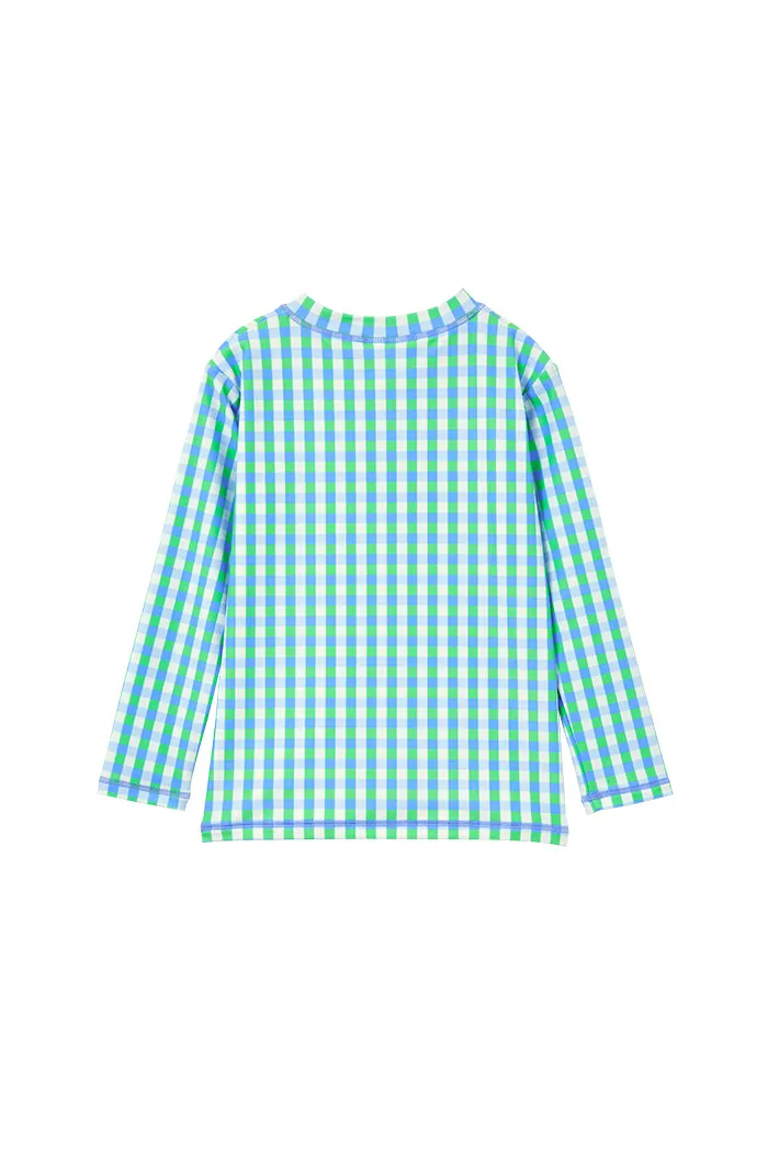 Blue Gingham Rash Vest