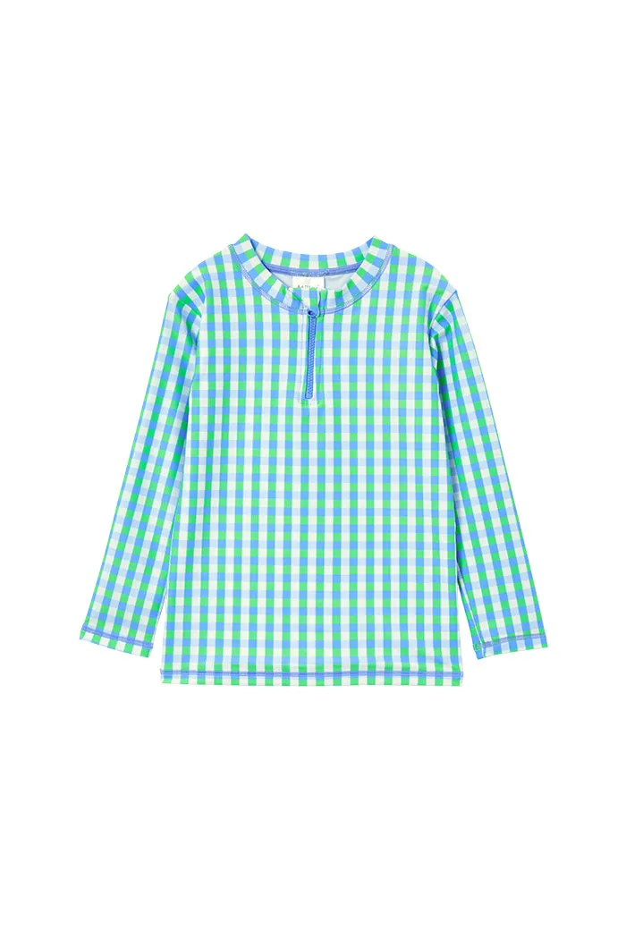 Blue Gingham Rash Vest