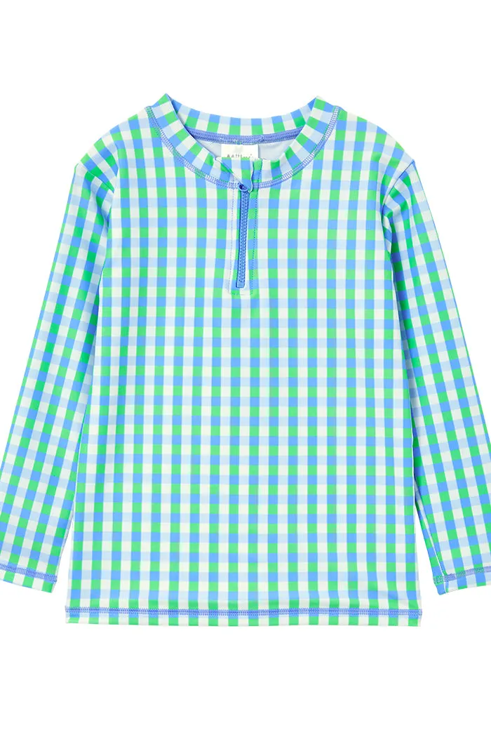 Blue Gingham Rash Vest