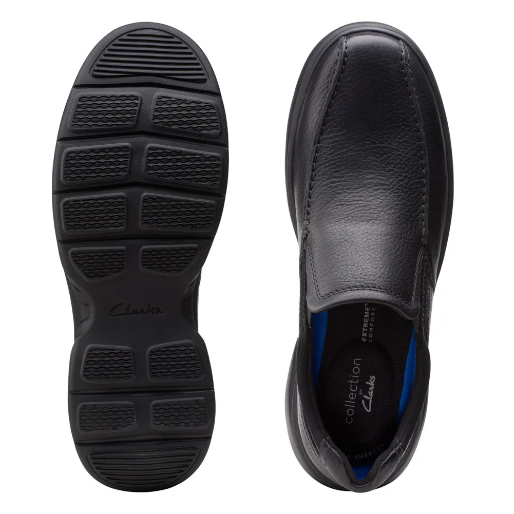 Bradley step in Black Tumbled Leather by Clarks