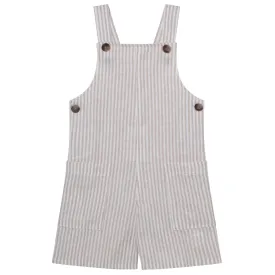 Button Front Jumpsuit - Oatmeal Stripe