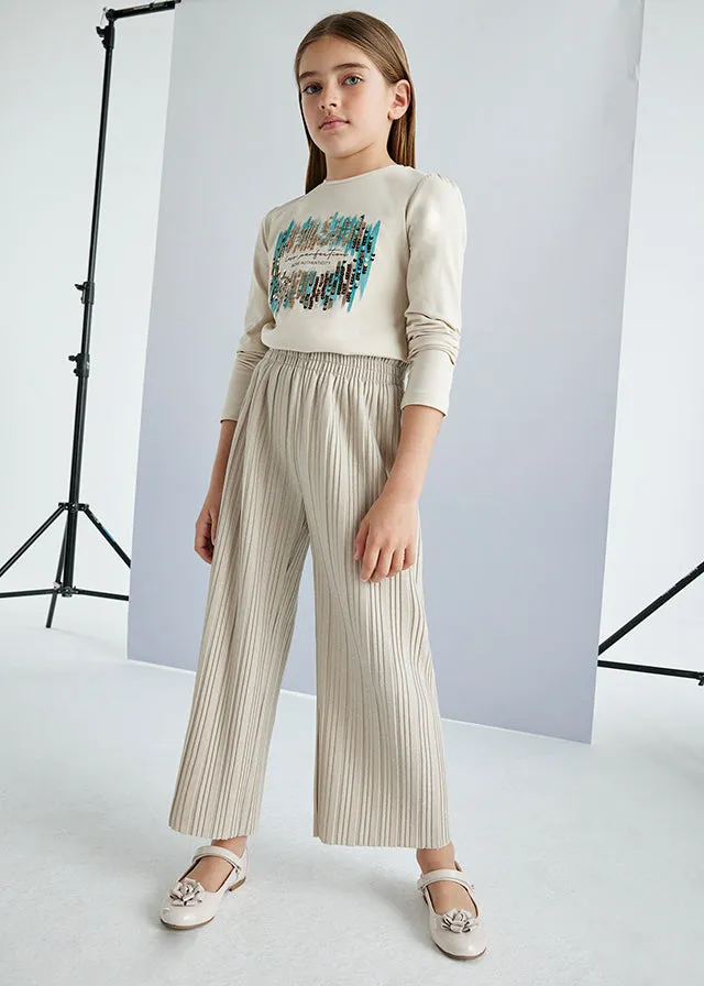 Champagne Pleated Pants - Select Size