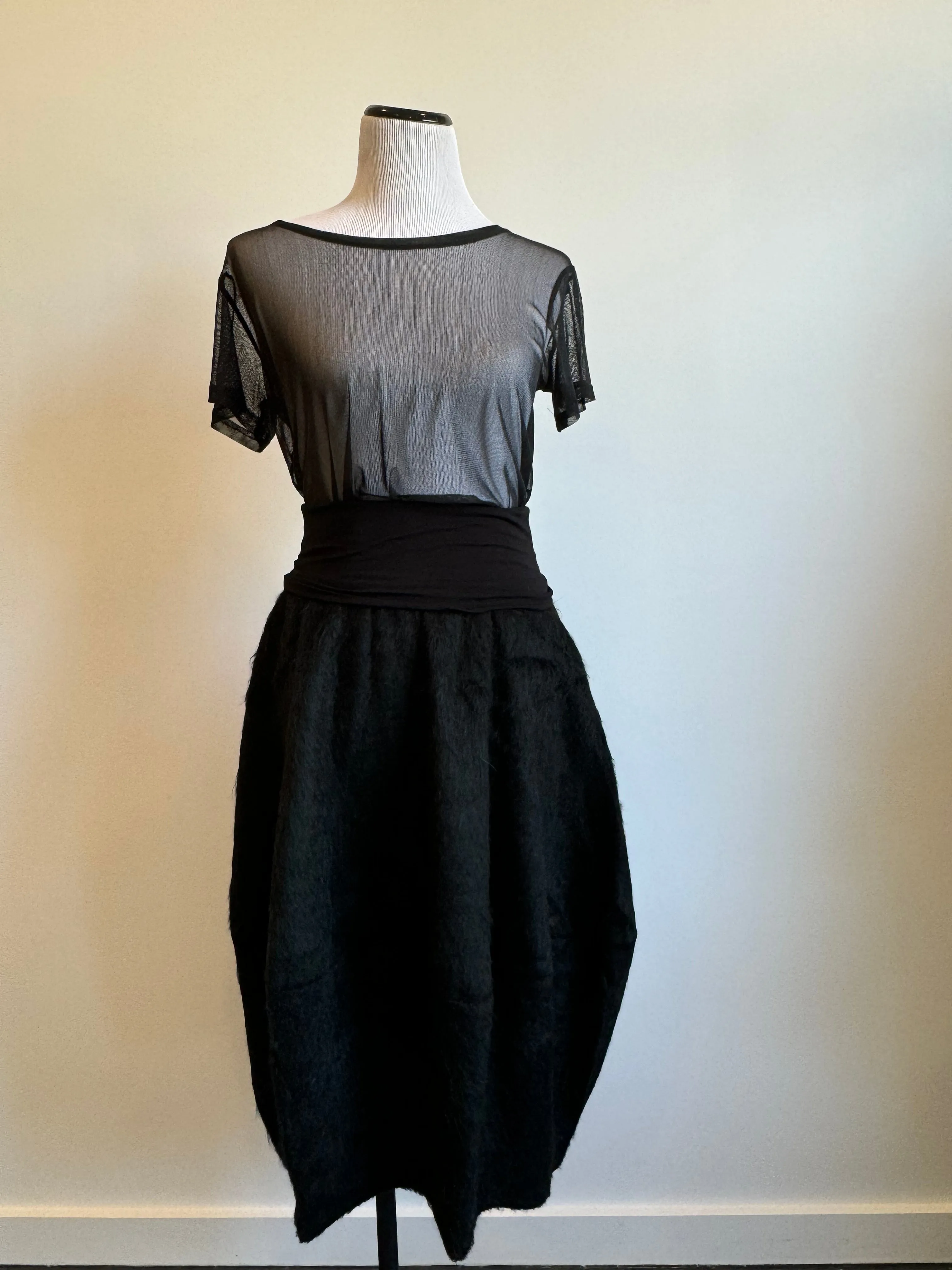 Charcoal Balloon Skirt in Soft Jersey