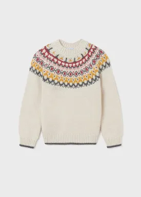 Chickpea Knitted Jacquard Girl Sweater  - Select Size