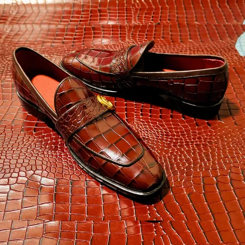 Custom Made Shoes Crocodile Print Leather Mens Shoes