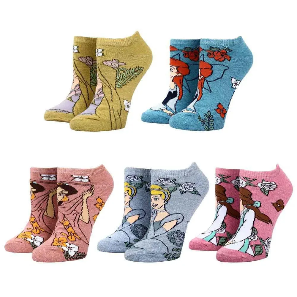 Disney - Princess Floral Ankle Socks (5 Pairs) - Bioworld