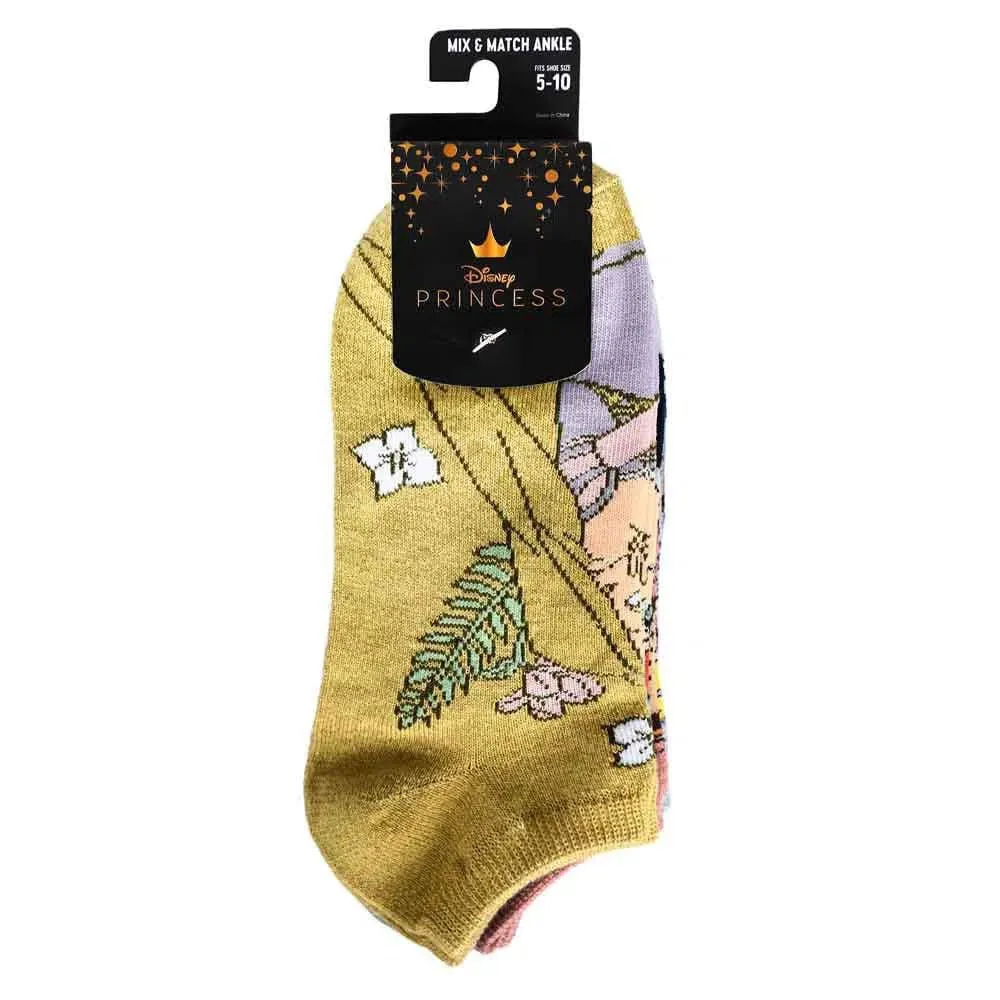 Disney - Princess Floral Ankle Socks (5 Pairs) - Bioworld