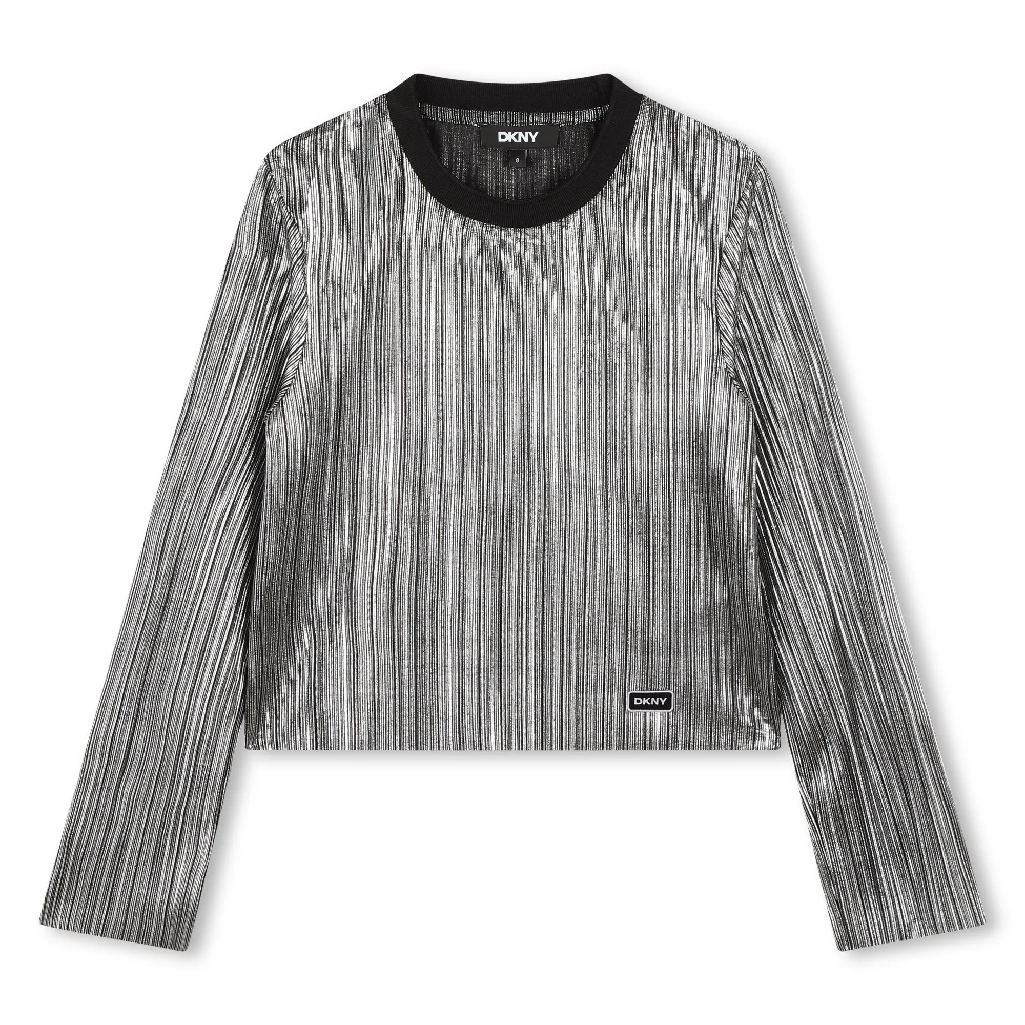 DKNY Silver Pleated Top