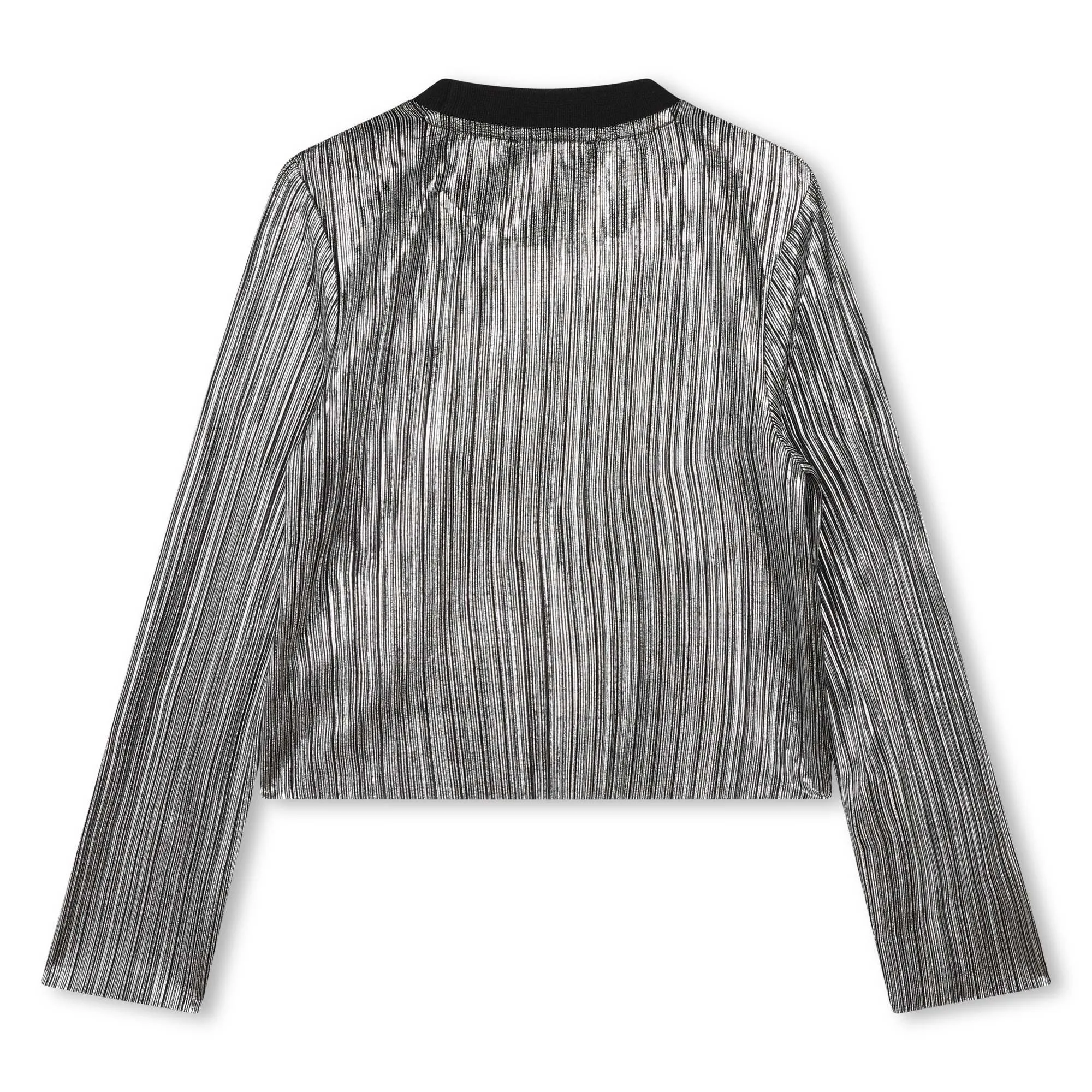 DKNY Silver Pleated Top