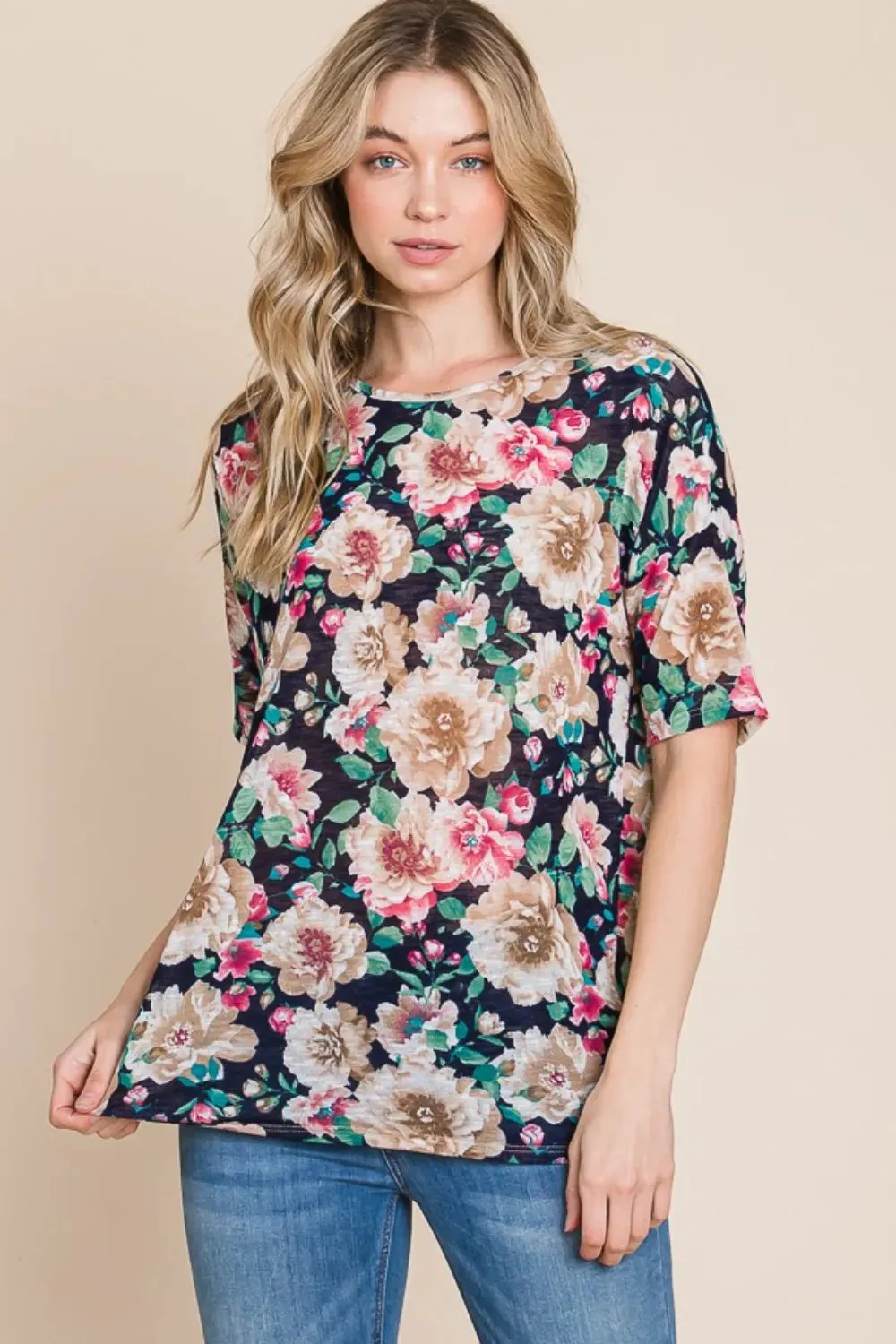 Floral Round Neck T-Shirt