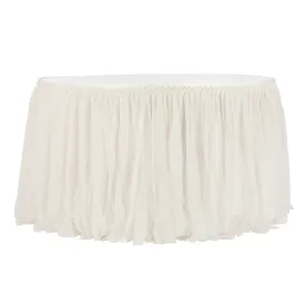 Glitter Tulle Tutu 14ft Table Skirt - Ivory