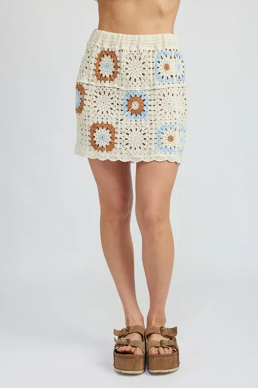 Ina Crochet Mini Skirt