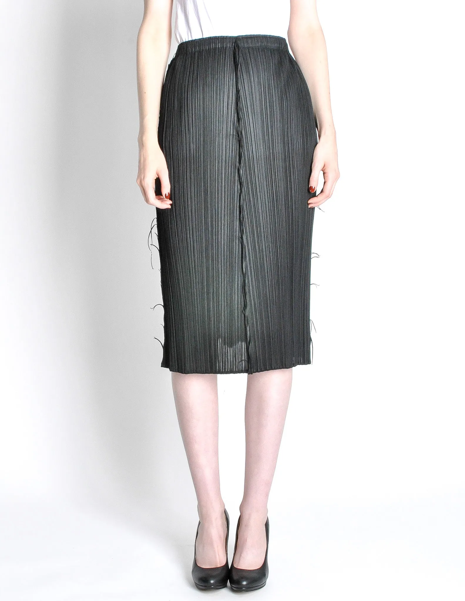 Issey Miyake Pleats Please Vintage Black Pleated Skirt