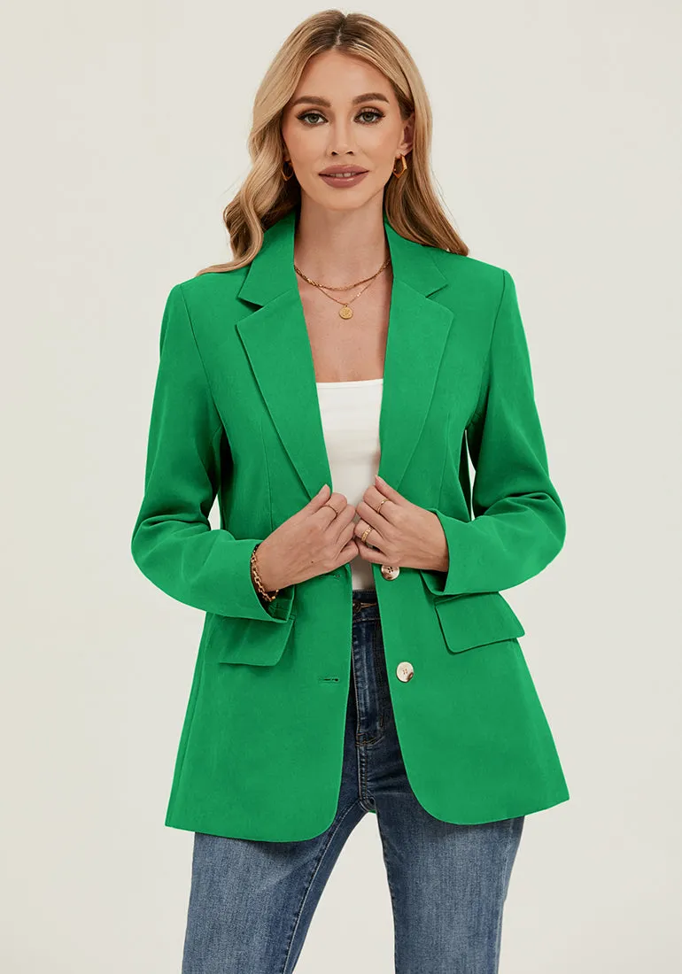 Jolly Green Women's Classic Twill Loose Fit Business Casual Blazer