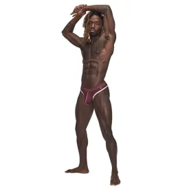 Male Power Sport Mesh Thong Burgundy