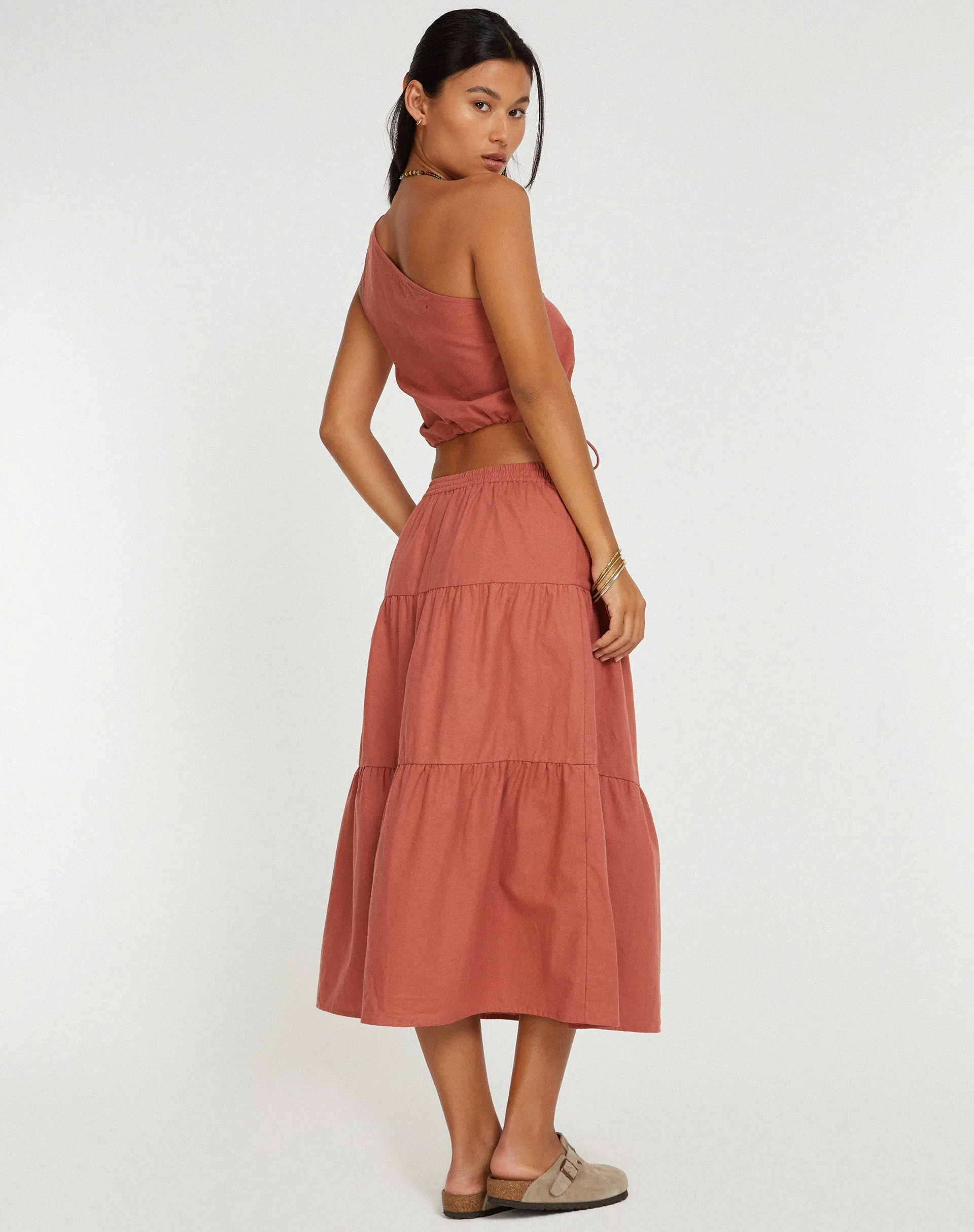 Midaxi Skirt in Cedar Wood