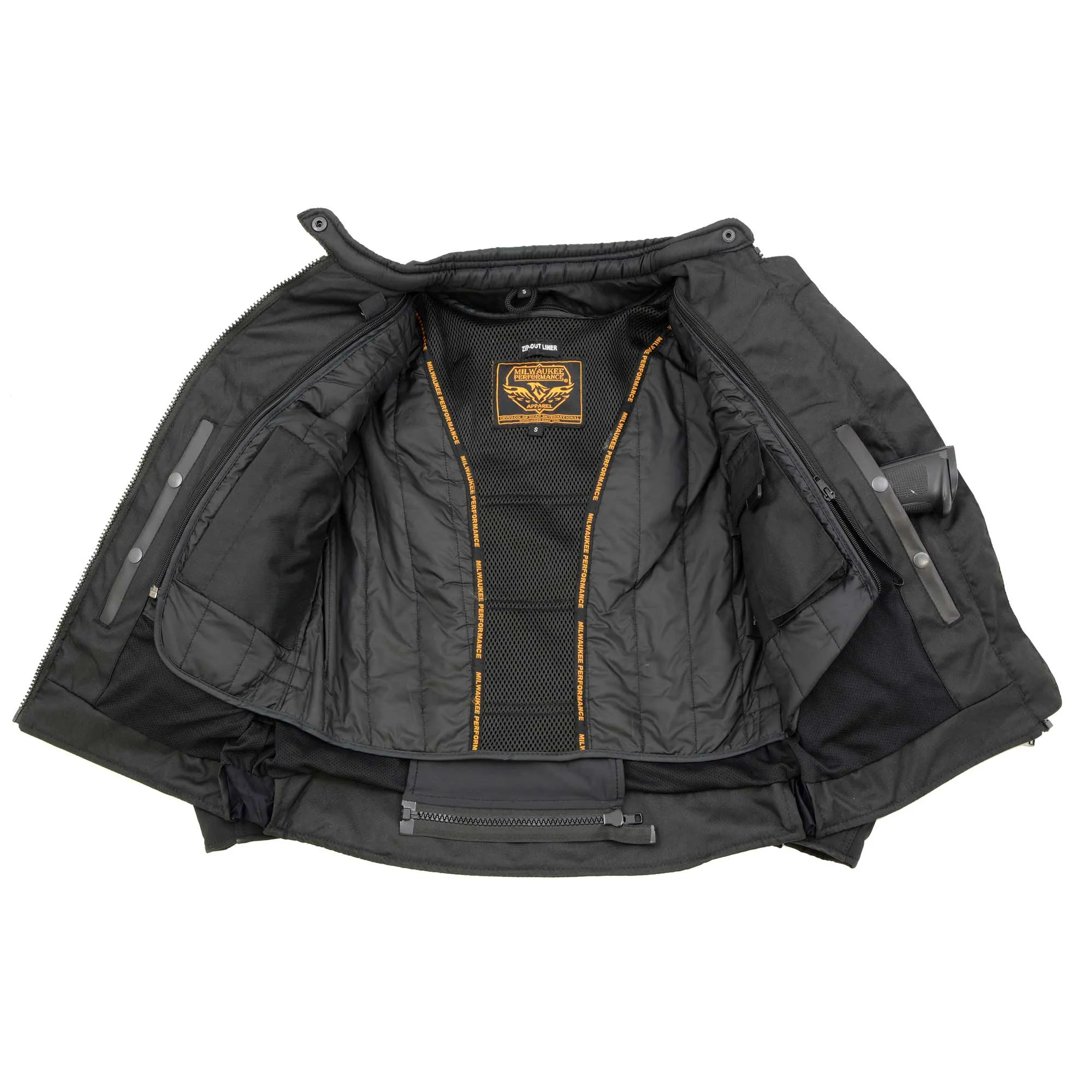 Milwaukee Leather MPL2775 Black Armored Textile Motorcycle Jacket for