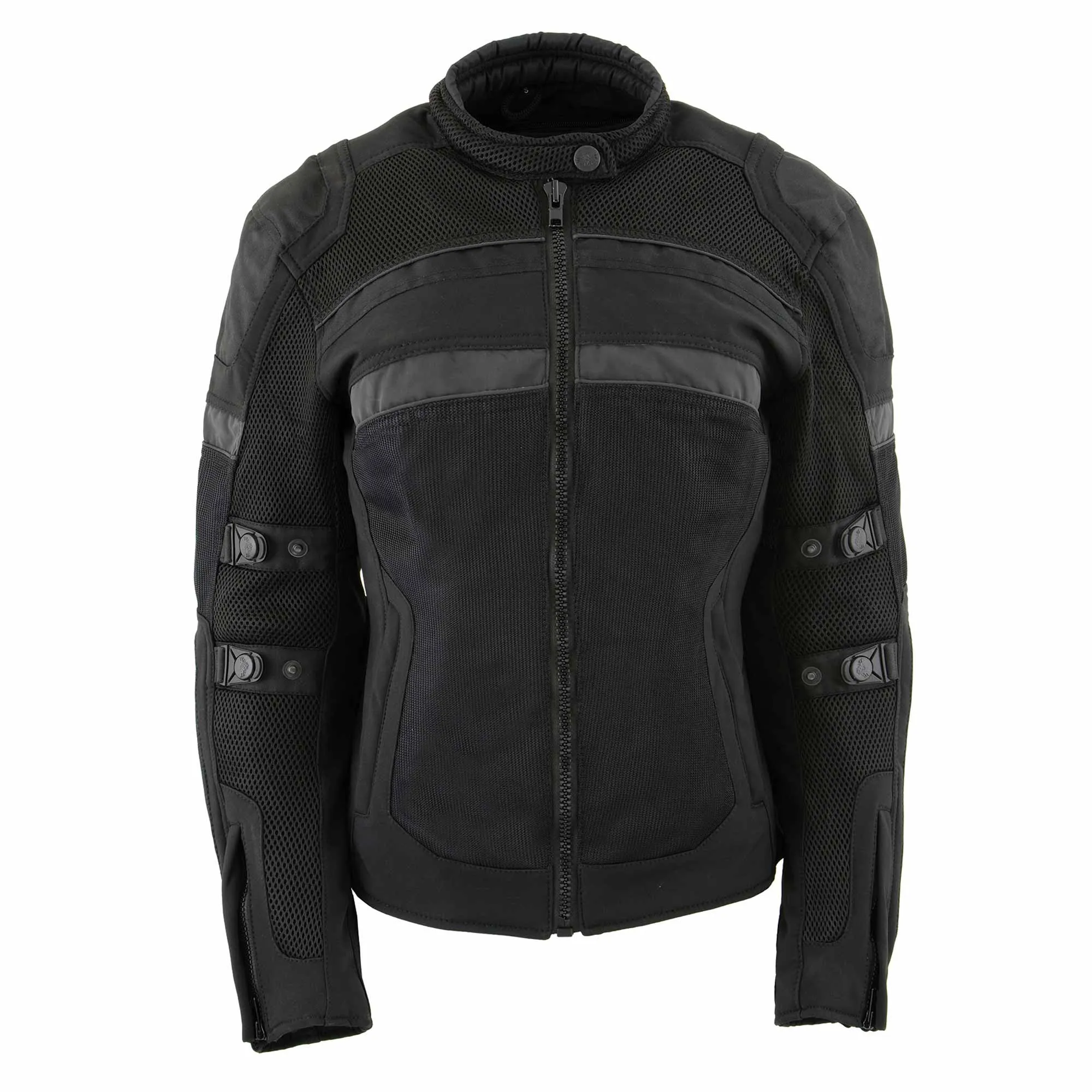 Milwaukee Leather MPL2775 Black Armored Textile Motorcycle Jacket for