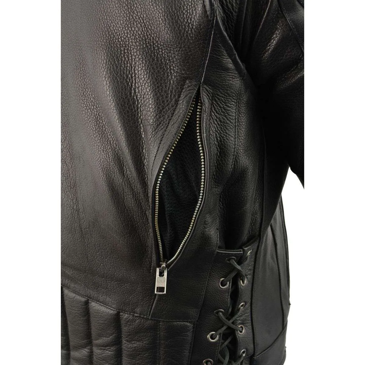 Milwaukee Leather SH1010 Men's 'Scooter' Black Vented Motorcycle