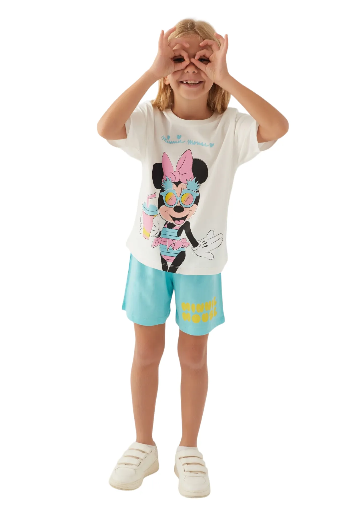 Minnie Mouse Glasses Girls Shorts Set