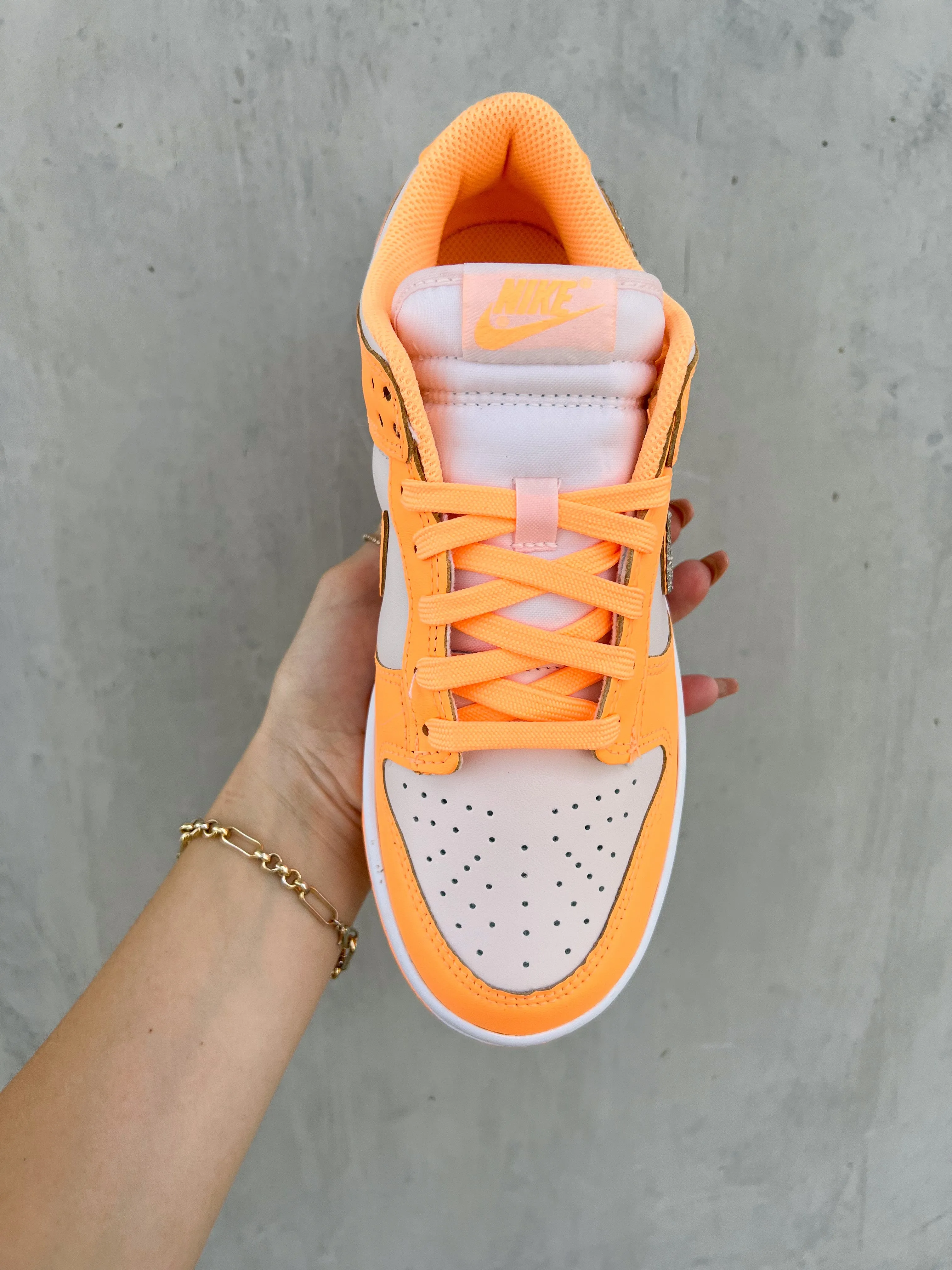 Neon Orange Swarovski Womens Nike Dunk Shoes