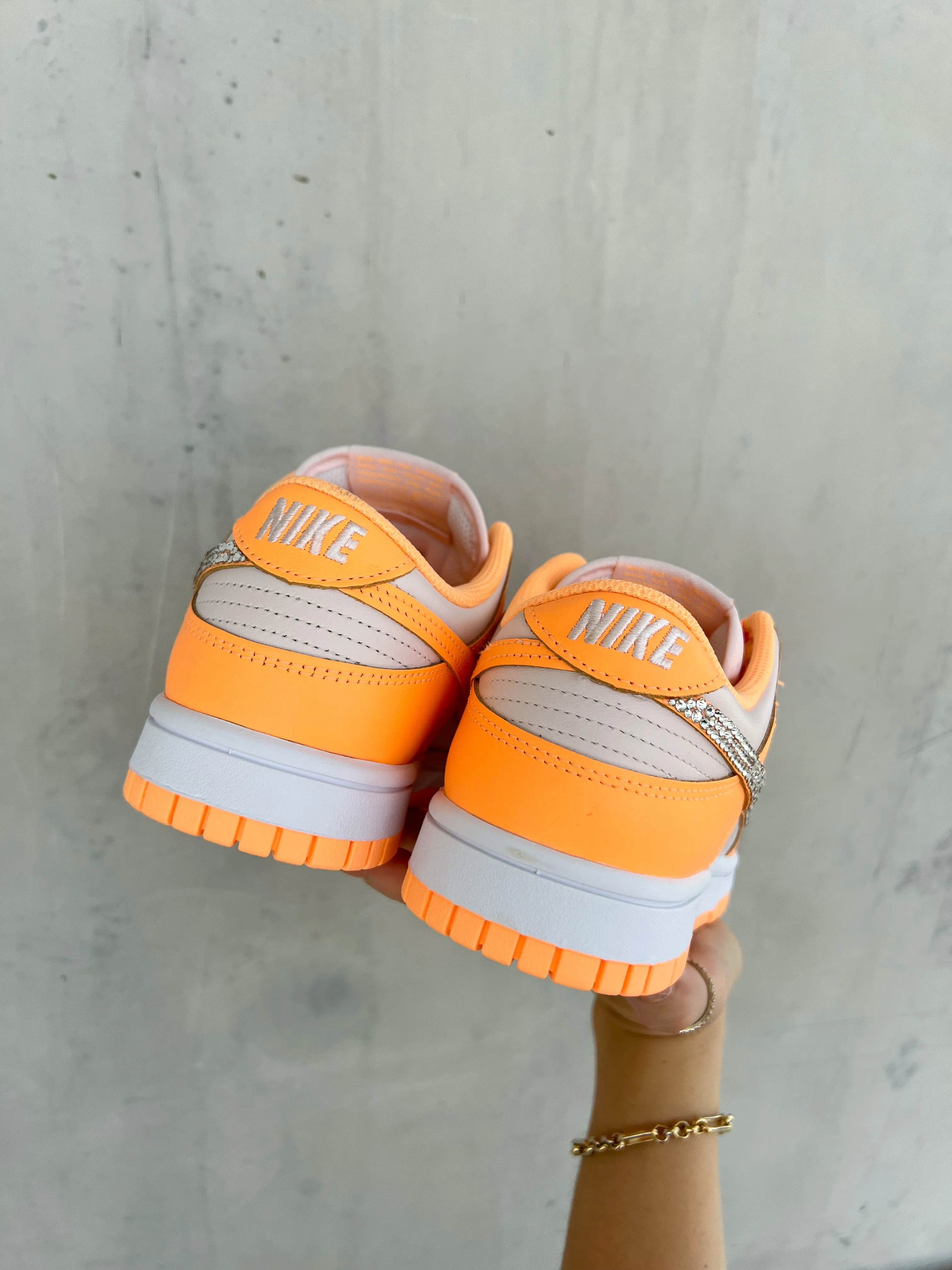 Neon Orange Swarovski Womens Nike Dunk Shoes