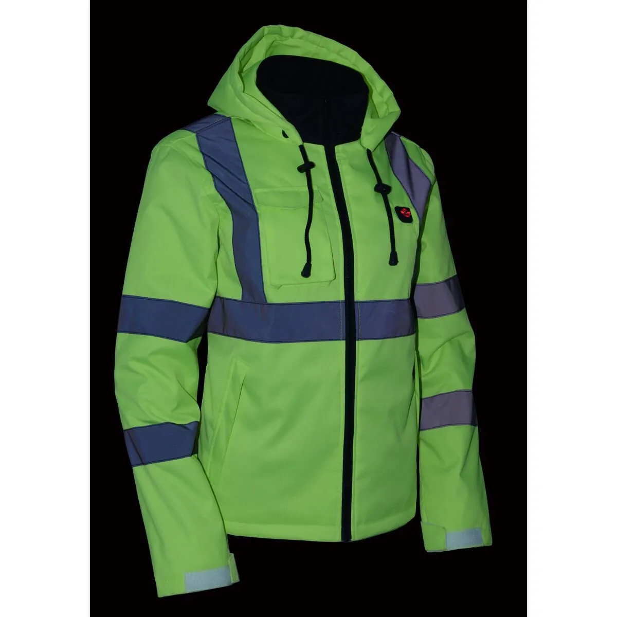 Nexgen Heat MPL2773SET Women's Heated Hoodie High-Viz Reflective - Zipper Front Sweatshirt Jacket w/ Battery Pack