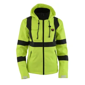 Nexgen Heat MPL2773SET Women's Heated Hoodie High-Viz Reflective - Zipper Front Sweatshirt Jacket w/ Battery Pack