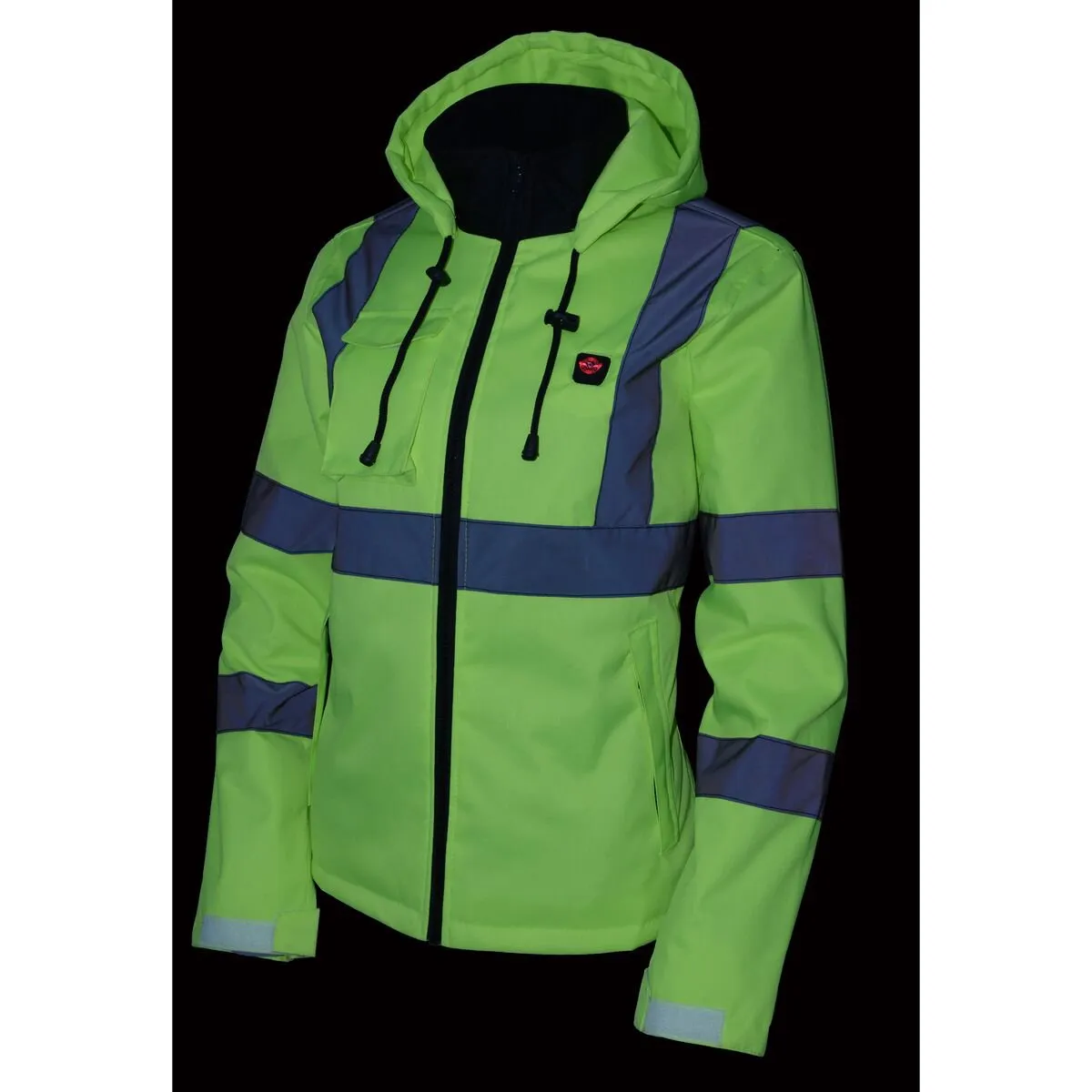 Nexgen Heat MPL2773SET Women's Heated Hoodie High-Viz Reflective - Zipper Front Sweatshirt Jacket w/ Battery Pack