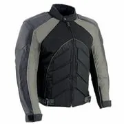 NexGen SH2153 Men's Black and Blue Armored Moto Textile and Leather Combo Jacket