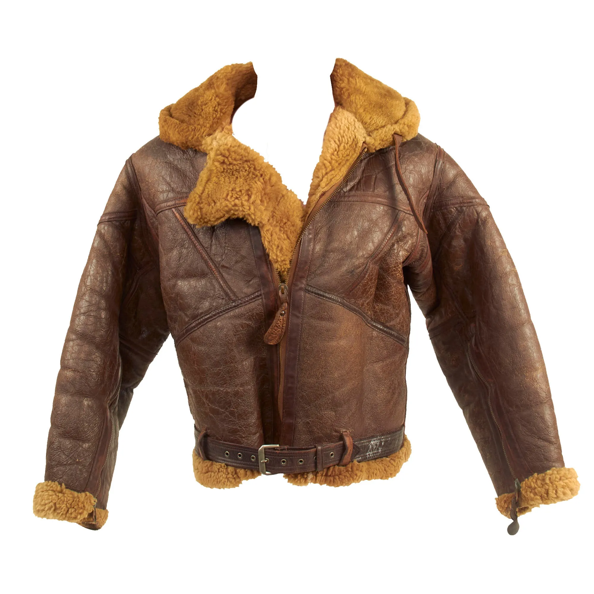 Original British WWII Irvin Sheepskin Flying Jacket With Air Ministry “AM” Marked Zippers