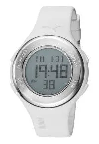 Puma Mens Loop Steel White Lcd Watch