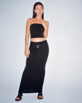 Tulus Low Rise Maxi Skirt in Black