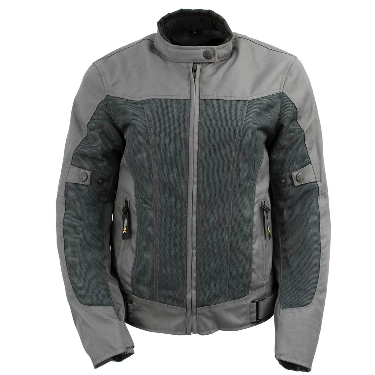 Xelement Women's Shade Grey Textile and Mesh Scooter Motorcycle Biker Jacket with X-Armor XS22012